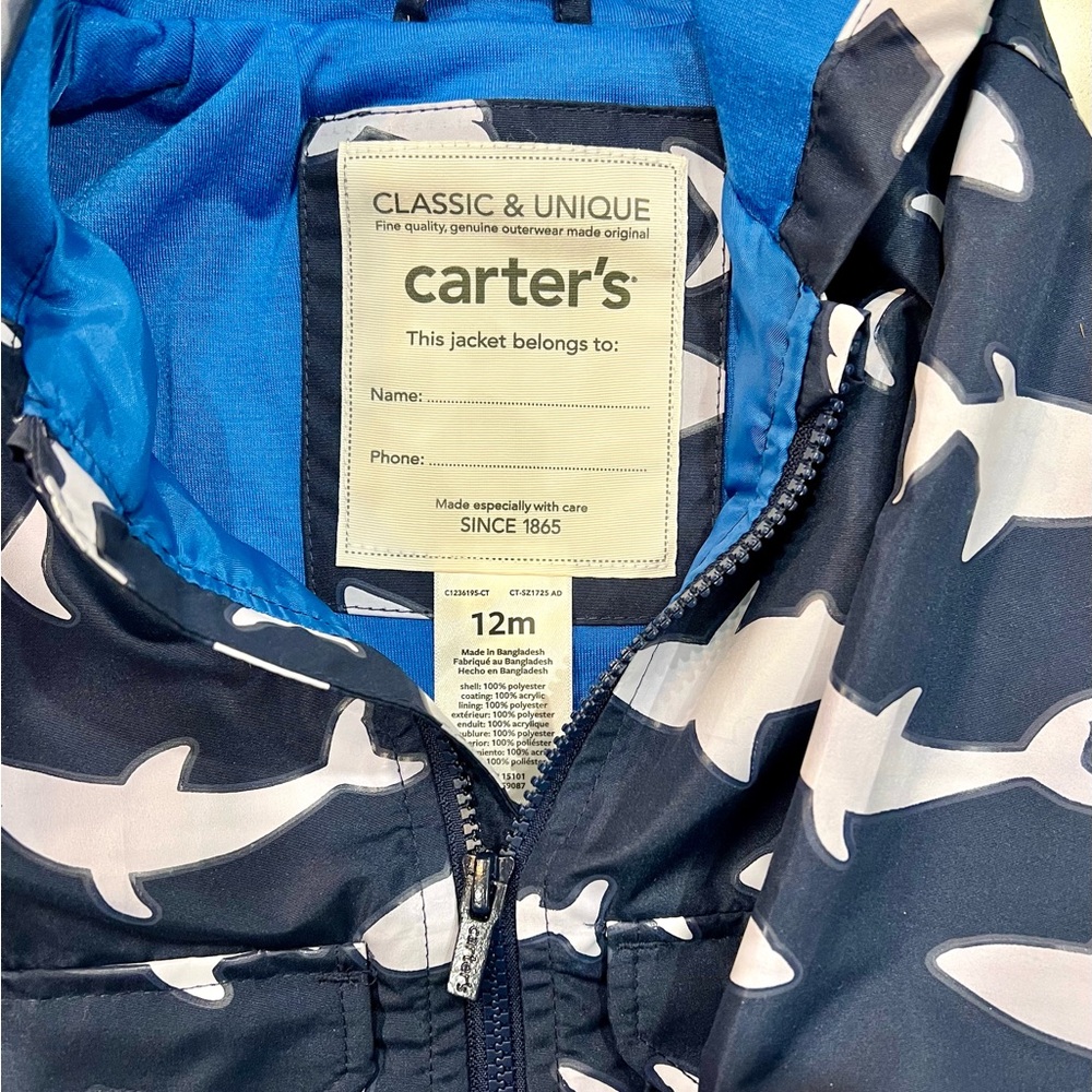 Carter's Navy Shark Patterned Jacket